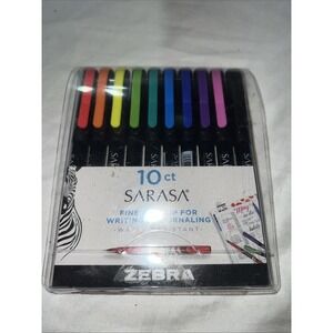 Zebra 10ct Sarasa Fineliner Porous Point Pens 0.8mm Assorted Colors